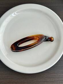 1Pc New Simple Oval Claw Clip For Women – Retro Wide-Edge Hair Clip For High Ponytail & Bun, Back Head Hair Accessory Hair Clips Hair Claws,Hair Slide - Multicolor - View 13