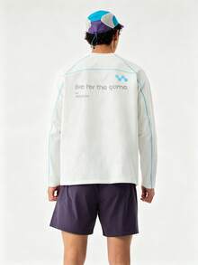 veidoorn Men's Sports Casual Long Sleeve Top, Soft And Comfortable T-Shirt, Suitable For Outdoor Training - White - View 3
