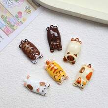 10/20/30pcs Cute Long Cat Resin Charms, Cream Glue DIY Phone Case Hair Accessories Handmade Materials - Random Mix - Mixed Cat - View 10