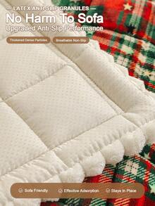 1PC Christmas Plaid Chenille Sofa Cushion Cover, Festive Holiday Check Pattern Couch Slipcover For Living Room Home Decor, Non-Slip Backing, Pet Friendly, Machine Washable For 1/2/3/4 Seater Sofa - Multicolor - View 5