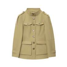 Women's Solid Color Shirt Jacket, Button Front, Dual Pockets, Lapel Collar Long Sleeve Outerwear, Autumn/Winter - Brown - View 4