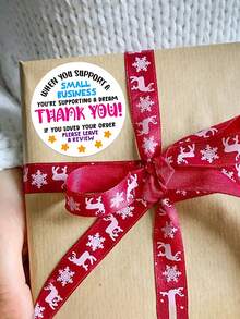 500pcs Round Colorful English Thank You Stickers, Small Business Support Dream Message Self-Adhesive Labels, Package Envelope Gift Bag Sealing Stickers, Order Review Reminder Decorative Stickers - 1 Roll - View 4