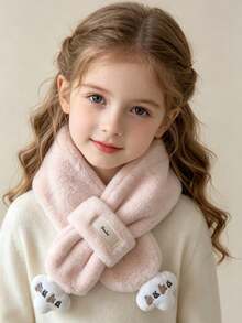 Children's Plush Scarf, Autumn/Winter Korean Style Cute Baby Neck Warmer, Toddler Neck Protector - Multicolor - View 4