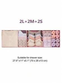 1pc/3pcs Pink Lingerie Storage Box, Non-Woven Fabric Socks Storage Box, Wardrobe Underwear, Bra, Socks, Tie, Scarf Storage Box, Decorative Box, Holiday Decor, Room Decor, Home Decor, Bedroom Decor, Storage Box, Home Organization - Pink - View 18
