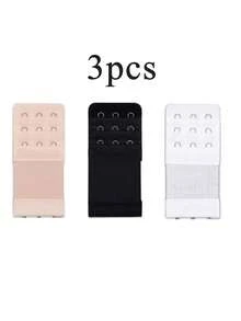 3pcs Women's Bra Extender, 2-Hook/3-Hook/4-Hook Optional, Soft Elastic Back Bra Extender, Bra Extender, Women's Lingerie Bra Fastener - Multicolor - View 8