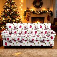 1pc Christmas Print Elastic 5-Piece Chair Cover Dust-Proof Living Room Bedroom Sofa Cover All-Season Universal Removable Washable - Multicolor - View 33
