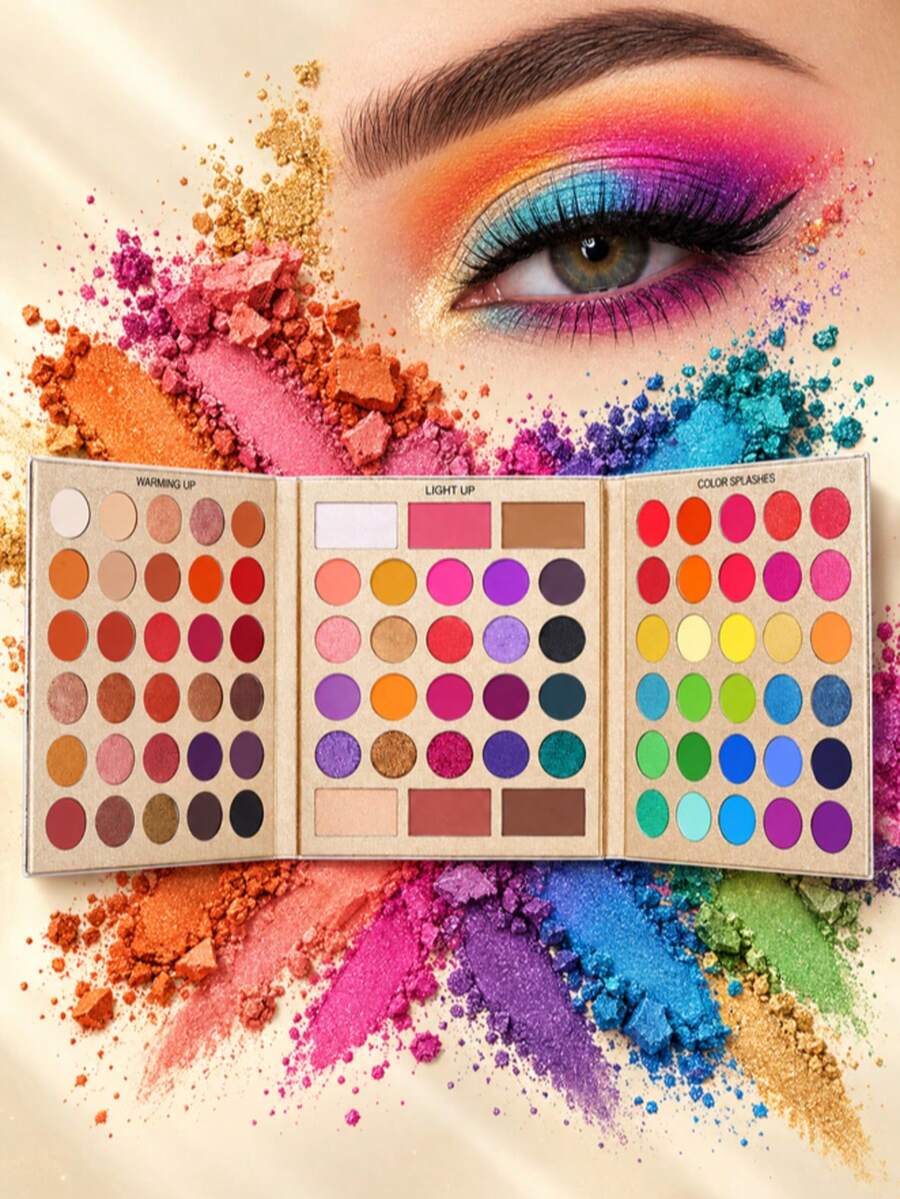 UCANBE Pretty All Set Eyeshadow Palette Holiday Gift Set Pro 86 Colors Makeup Kit Matte Shimmer Eye Shadow Highlighters Contour Blush Powder All In One Valentine's Day Makeup Palette - Palet A - View 1