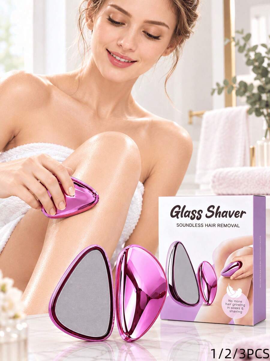 1pc/2pcs Unisex Painless Hair Removal Device, Reusable Waterproof Exfoliator, Suitable For Back, Arms, Legs And Full Body Hair Removal, Available In Pink/Purple/Black/Blue (With Packaging Box). 1/2/3Pcs