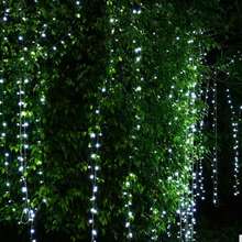 1件 LED 燈簾串燈，電池供電 LED 仙女燈，適用戶外使用，聖誕花環、居家新年婚禮派對露台露營花園裝飾 - 黃色 - 查看 8