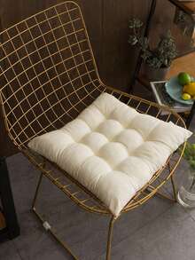 Modern Solid Color Tufted Tie-Up Chair Pad, Thickened Square Floor And Dining Chair Cushion, Soft And Comfortable, Suitable For Student Dorms, Office Desks, Kitchens, Reading Nooks, Home Decor, All-Season Daily Long-Term Sitting, Holiday Use - one-size - View 20