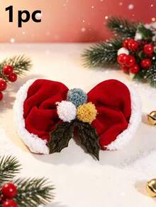 1pc Velvet Bow Santa Claus & Reindeer Hair Clip Spring Clip, Suitable For Christmas Holiday And Daily Wear - Multicolor - View 10