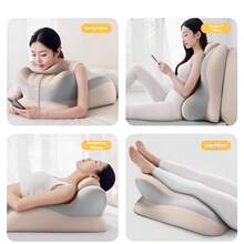 1pc Ergonomic Wedge Pillow For Prone Position, Multi-Position Memory Foam Support Cushion With Removable Washable Zipper Cover And Non-Slip Base; Relieves Pressure On Spine, Neck, Hips And Back, Corrects Body Posture, Suitable For Gaming, Reading, Sleeping And Leg Elevation - 1PC - View 2