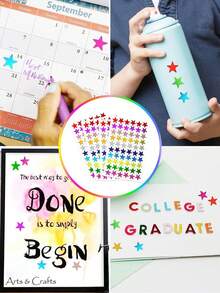 54Pcs Multi-Color Star Stickers, Star Stickers, Metallic Foil Star Stickers, Planner Small Star Stickers, Behavior Chart, DIY Stickers - Multi-color - View 2