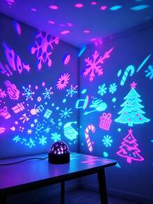 New 2-In-1 Christmas Theme Night Light | Dual-Use Night Light | Christmas Smart Light | RGB Light | Auto Color Changing/Projection Light | Desk Lamp | LED Small Table Lamp | Atmosphere Decoration Light | Suitable For Christmas Decoration | Room | Living Room | Home Theater And All Other Scenes | Christmas Gift | Halloween Gift | Valentine's Day Gift | Birthday Gift | Back To School/Graduation Season Gift | Note: USB Plug And Play | No Switch - Projector Lamp - View 5