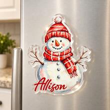 1pc Custom Personalized Name Christmas Acrylic Magnet, Santa, Gingerbread Refrigerator Magnet, Perfect Stocking Stuffers Gifts,Secret Santa Gift,Kitchen Decor,Christmas Gift - Multicolor - View 14