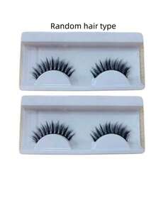 Comfortable Cat Eye False Eyelashes, Made Of Soft And Fluffy Faux Mink Fiber, Natural Full Design, Suitable For Various Eye Shapes, Reusable, Perfect For Parties And All Occasions - Black - View 10