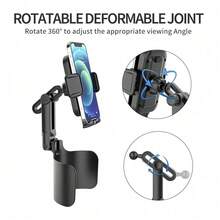 2 In 1 Car Cup Holder Phone Mount, 360° Rotatable Multi-Joint Adjustable Car Drink Cup & Phone Holder, Stable Clamp Cell Phone Stand For Car, Fits Most Vehicle Cup Slots, For Navigation & Drink Storage While Driving - Black - View 6