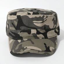 1pc Men's Camouflage Flat Top Baseball Cap, Outdoor Adjustable Sun Protection Casual Hat, Suitable For Spring/Autumn Travel, Beach, Party - Multicolor - View 4
