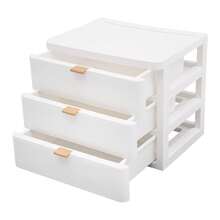 Quiltern Desktop Storage Box, Desktop Drawers, Desktop Storage Organizer With Drawer, Drawer Organizer, Desktop Office Organizer, For Storing Books, Jewelry, Cosmetics, Snacks, Sundries, White (3 Layers) - A - View 10