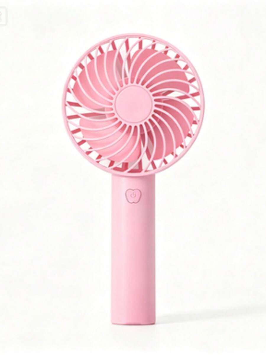 Ventilador de Mano Portátil Recargable USB, Mini Ventilador Eléctrico con 3 Velocidades, Silencioso, Base Desmontable, Ventilador de Escritorio para Viajes y Verano - Rosa Pálido - Ver 1