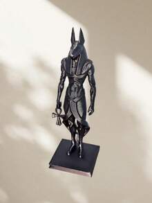 1pc Geometric Anubis Full Body Statue Decor, Supported By Cross, Minimalist Low Poly Base Design, Exquisite Craftsmanship, Suitable For Home Decor, Escape Room Decor, Christmas Gift And Holiday Souvenir - A - View 7