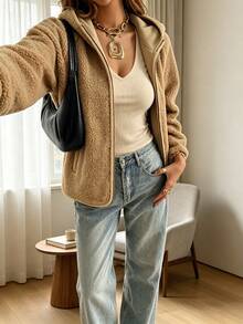 Women Overcoats - Khaki - View 4