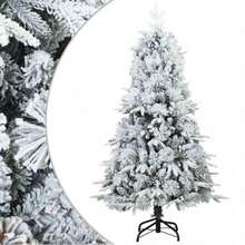 Full-Foliage PE/PVC Mixed-Tip Christmas Tree; Large, Snowy-Style Tree For Home Use; Indoor Festive Tree With A Wintry, Flocked Finish; Suitable For Holiday Decor In Living Rooms And Storefronts. - White - View 3