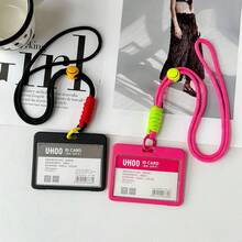 Ins Style Couple Card Holder Keychain All-In-One Transit Campus Card Access Card ID Badge Holder Photo Protection Sleeve Transparent Card Pouch, Student, Couple, Office Worker, Portable, ID Protection, Small Card Storage, Commute Use, Valentine's Day Gift, Birthday Gift, Back To School Essential, Daily Travel, Exhibition Badge, Fan Collection - A - View 6