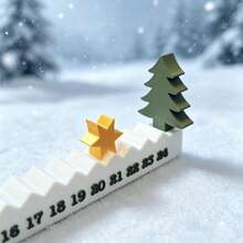 1pc 12-Month Christmas Countdown Calendar Desktop Decoration With Jagged Track And Star-Shaped Christmas Tree Ornament, Fun Calendar Decor For Christmas Tabletop Arrangement, Great Gift Choice - View 5