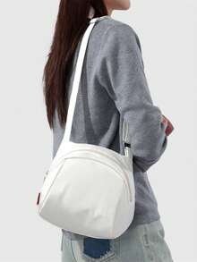 2026 Autumn New Solid Color Women's Shoulder Bag, Casual Lightweight Crossbody Bag, Made Of Soft Fabric, Zipper Closure, Adjustable Shoulder Strap, Minimalist Urban Style - Multicolor - View 12