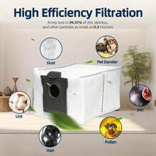 5 أكياس غبار للمكنسة الكهربائية، متوافقة مع X40/X50/Aqua10 Ultra Complete، متوافقة مع L10/L10s Pro/L40/L40s Pro/L50 Pro Ultra، متوافقة مع سلسلة Mova من الروبوت المكنسة، أكياس غبار من الكربون النشط بسعة كبيرة - 5 قطعة - مشاهدة 4