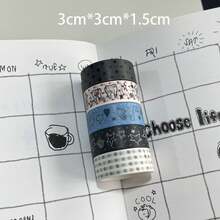 1pc Toothache Polka Dot & Star Washi Tape Basic Style Planner Decoration Material Tape - Multicolor - View 2