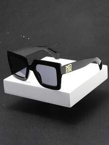 1 Pair Men's INS Style Square Sunglasses, Perfect Blend Of Modern Style And Vintage Charm, Suitable For Vacation Outfits, Parties, Daily Wear, Fits All Face Shapes - Multicolor - View 1