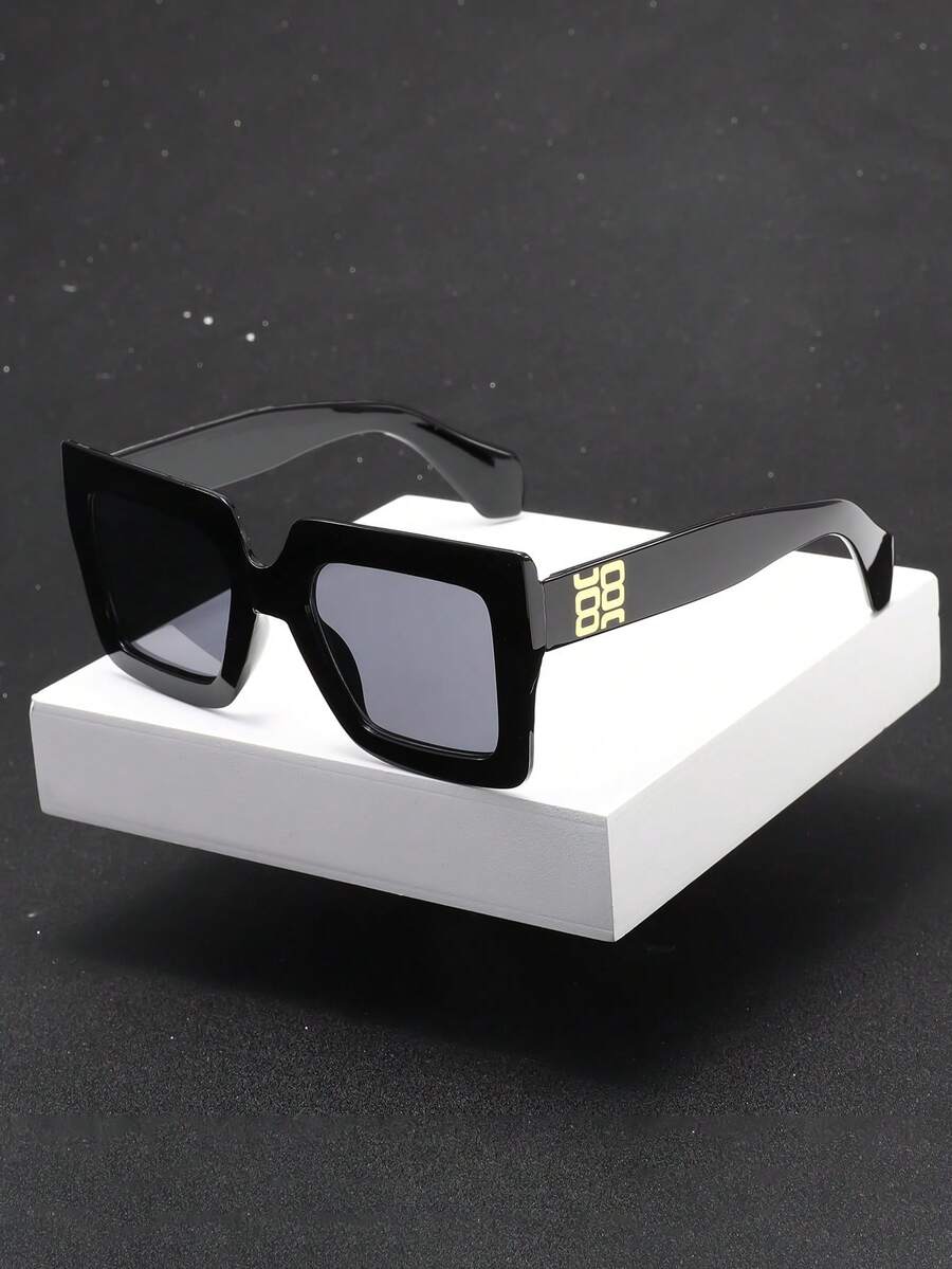 1 Pair Men's INS Style Square Sunglasses, Perfect Blend Of Modern Style And Vintage Charm, Suitable For Vacation Outfits, Parties, Daily Wear, Fits All Face Shapes - Multicolor - View 1
