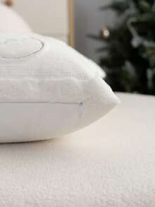 1件裝聖誕白色薑餅人刺繡枕套,適合室內裝飾、聖誕裝飾,四季通用,不含枕芯 - 白色 - 查看 9
