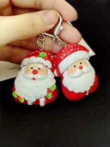 1PC Santa Claus Lobster Clasp, Student Bag Accessory, Best Friend Gift Pendant, Christmas Keychain, Christmas Gift. - Multicolor - View 2