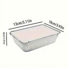 20/50Pcs Disposable Aluminum Foil Baking Pans Set With Lids, Perfect For Cooking, Baking, Catering, Food Preparation, Takeout And Freezing - View 4