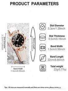 2pcs Women's Fashion Quartz Watch With A Round Design-An Ideal Gift For Christmas, Birthdays, Graduation, And The Back-To-School Season. - Multicolor - View 5