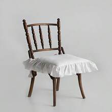 French Country Style Dining Chair Cushion Cover, With Ties, Ruched Lace Decor, Suitable For All Seasons, Machine Washable, Outer Cover Only, Inner Cushion Not Included - Multicolor - View 9