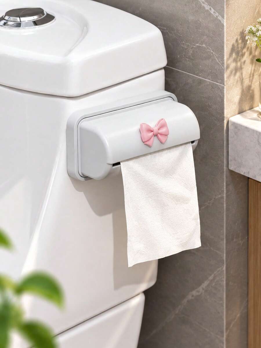 Wall-Mounted Paper Towel Holder, Wall-Mounted Trash Bag Holder, Multi-Function Wall-Mounted Storage Box, Suitable For Kitchen, Bathroom And Toilet Storage; Equipped With Self-Adhesive Installation Stickers, Space-Saving, Easy To Refill - Multicolor - View 1