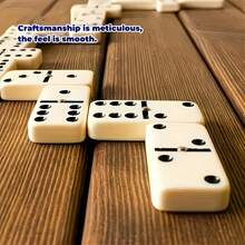 Set Permainan Domino 28 Buah, Domino Double-Six Raksasa, untuk Dewasa, Kotak Penyimpanan Kulit Imitasi, Permainan Meja Multi-Pemain, Perlengkapan Mengajar di Kelas, Mainan Edukatif, Aktivitas Malam Permainan Keluarga dan Pesta Piyama, Pilihan Sempurna untuk Permainan Pesta Halloween dan Natal - A - View 4