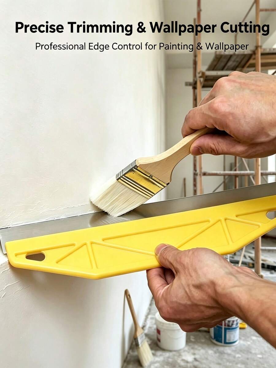 Professional 12-Inch Heavy Duty Metal Paint Trimming Tool With Ergonomic Handle And Blade, Suitable For Precise Trimming, Wallpaper Cutting And Wall Paint Isolation System, Durable Yellow Trimmer For Home And Commercial Use - Multiple Styles - View 1