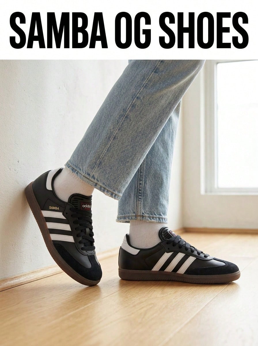 Adidas Samba Teen Sneakers Premium Modern Anti-Slip Training Travel Running IF1945 - Black and White - View 1
