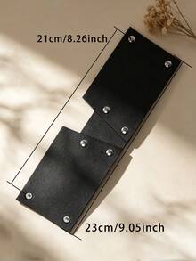 MARLIWOO 1pc Punk Style Wide Exaggerated Double Layer Leather Bracelet, Gothic EMO Style Accessory For Stage Party - Multicolor - View 6