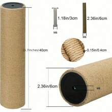 Sisal Rope Posts, Cat Scratch Pole Replacement Rods, DIY Cat Scratch Tree Sisal Material. Sisal Rope Columns, Cat Scratch Pole, Vertical Pole, Cat Toy, Suitable For Cats Who Love To Scratch And Chew - Yellow - View 2
