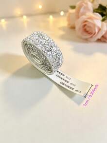 1pc Self-Adhesive Resin Rhinestone Strip Clothing Accessory, DIY Rhinestone Decor - Multicolor - View 17