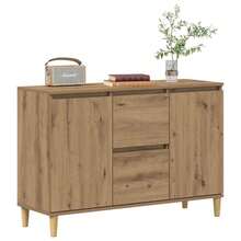 Aparador de madera de ingeniería roble artisan 102x35x70 cm - Marrón - Ver 3