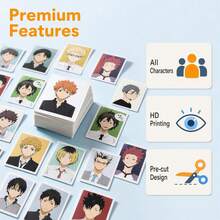 FUNISM 60pcs Character Series Decorative Stickers Pack, Anime Stickers - Multicolor - View 5