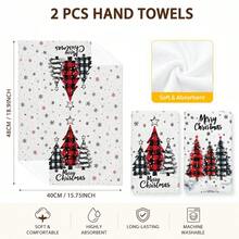 2/4/6/8件組 紅黑格紋經典聖誕樹廚房抹布，冬季森林節日茶巾，復古農舍風廚房裝飾，方便日常使用，適用於烤箱把手、烹飪區、備餐區、咖啡吧台及聖誕廚房裝飾，節日禮物 - 彩色 - 查看 5