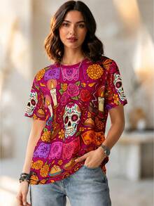 Plus Size Sleep Tops - Multicolor - View 1